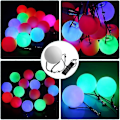 Pikkukuva 4 / 5: Led Poi -palloset, 2 kpl Led Poi -jongleerauspalloja sateenkaaren väreillä ja stroboefektillä, Led Glow Poi -setti aloittelijoille ja ammattilaisille [DB]