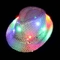 Miniatyrbillede 3 af 4: 1 stk LED Lysende Blinkende Sekvens Hat Jazz Barn Dance Hip Hop Bryllup Fest Jul Dekoration Fest BEW [DB] Pink
