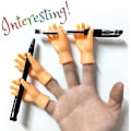 Miniatyrbilde 3 av 4: 14 pakke små fingerhender, flat håndstil mini hånddukke, morsomme og realistiske små fingerhender for dukketeater, gag-forestilling A db