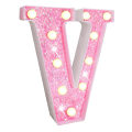 Miniatyrbild 1 av 5: Sinknap LED-bokstavsljus Glitter Alfabetsskylt med upphängningshål Nattljus Fest Bröllop Heminredning LED-ljus [DB] V