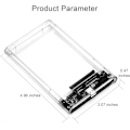 Miniatyrbild 6 av 6: Typ-C USB 3.1 till SATA dator extern hårddisk disk HDD hölje för 2,5 tum 9,5 mm tjocklek Solid State hårddisk SSD låda [DB]