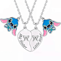 Pikkukuva 2 / 4: 2 kpl Pariskunta Kaulakoru Uusi Disney Stitch Ruostumaton Teräs Hopea Ruusukulta Riipus Rakastavaiset Pariskunta Parhaat Ystävät Korut Lahjat [DB] a pair3