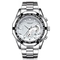 Miniatyrbilde 1 av 5: \"Poedagar Mote Herre Quartz Armbåndsur Vanntett Selvlysende Datovisning Klokker\" [db] White