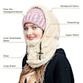 Miniatyrbild 3 av 3: Sherpa Huva Ski Mask Vinter Varm Balaclava Kallt Väder Vindtät Justerbar Fleece Huva Täcka Hatt Keps [DB] Khaki
