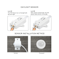 Miniatyrbild 3 av 5: Rörelsesensor LED Trapp Pixel Ljus Kontroller RGB LED Kontroller med Dagsljussensor Trappljus [DB] White