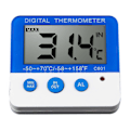 Miniatyrbilde 2 av 5: Digitalt kjøleskapstermometer med alarm og maks/min temperatur, lettlest LCD-skjerm, digitalt kjøleskaps- og frysetermometer for innendørs bruk [DB]