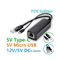 Pikkukuva 4 / 5: POE Splitter 48V - 5V MicroUSB Type C Power Over Ethernet -sovitinkaapeli db DC3.5 1.35