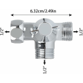 Miniatyrbillede 2 af 5: Massiv messing 3-vejs ventil, 3-vejs omskifterventil, 3-vejs brusebadsventil, G1/2\" T-adapterventil, til bruser, håndbruser og omskifterbruser