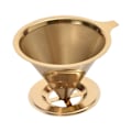 Miniatyrbillede 1 af 5: Kaffefilter Rustfrit Stål Hæld Over Kaffedrypper Genanvendeligt Papirløst Kaffekeglefilter til Hjemmet Jikaix [db] Golden