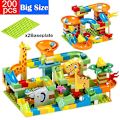 Miniatyrbild 3 av 5: Bedetter Storlek Marmor Race Run Block Maze Ball Track Byggstenar Funnel Slide Montering Tegelstenar Pedagogiska Leksaker För Barn Gåvor Db 140pcs with base