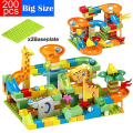 Miniatyrbild 3 av 5: Bedetter Storlek Marmor Race Run Block Maze Ball Track Byggstenar Funnel Slide Montering Tegelstenar Pedagogiska Leksaker För Barn Gåvor Db 200pcs no base