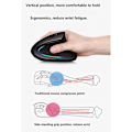 Miniatyrbillede 3 af 5: Gaming Vertikal Ergonomisk Mus Højre Hånd Usb Trådløs 2400dpi Optisk Mus [DB] Pink