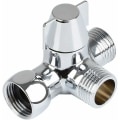 Miniatyrbillede 1 af 5: Massiv messing 3-vejs ventil, 3-vejs omskifterventil, 3-vejs brusebadsventil, G1/2\" T-adapterventil, til bruser, håndbruser og omskifterbruser