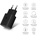 Miniatyrbild 3 av 5: 25W Snabbladdare + USB-C till USB-C Kabel Kompatibel med Samsung A53/S22/S22 PLUS/S22 ULTRA/S21 FE 5G/S21/S21 PLUS/S21 ULTRA/S20 [DB] black