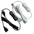Pikkukuva 4 / 5: 2m USB-kaapeli kytkimellä, virransyöttökaapeli USB-tuulettimelle [DB] White 304 switch