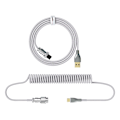 Pikkukuva 1 / 5: Type-C USB-kaapeli mekaaniseen näppäimistöön, spiraali 2,2 m, pelikäyttöön, lentokonekaapeli [DB] White