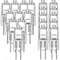Miniatyrbilde 1 av 5: G4 halogenlamper [DB] 20W 20pcs