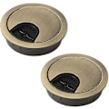 Miniatyrbild 1 av 5: 2-pack skrivbordskabelgenomföringar 60 mm metallkabelhål, runt hålskydd för organisering av skrivbordskablar (brons) [DB]