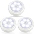 Miniatyrbillede 1 af 5: 3-pak LED bevægelsessensor lys indendørs, skabslys, batteridrevet natlampe, trådløs væglampe til trapper, gang, garage, indgangsparti db