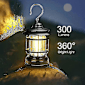 Miniatyrbilde 2 av 5: Portable Retro Campinglamper Utendørs Camping Profesjonelle Teltlamper [db] black rechargeable