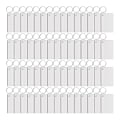 Miniatyrbillede 1 af 3: 180 stk. Sublimering Nøglering Blanks Rektangel Varmeoverførsel Blanks Med Nøgleringe Mdf Blank Til S