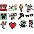 Miniatyrbillede 3 af 4: Stryge-på-mærker, 16 stk. Minecraft broderede applikationsmærker, sy-på-stryge-på-mærker, gør-det-selv dekorationer, dekorative mærker, 16 stk. Minecra [db]