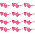 Miniatyrbild 1 av 4: 12 par hjärtformade solglasögon, ramlösa hjärtglasögon möhippesolglasögon transparent godisfärg hjärtsolglasögon för kvinnor tonåringar fest [DB] Rose Red