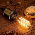 Pikkukuva 2 / 4: 8w E27 St64 Led-lamppu, Vintage Edison -hehkulankamppu, 80w vastaa, 2700k lämmin valkoinen, 800lm, Retro-koristelamppu, Ei himmennettävä, 3 kpl