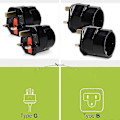 Miniatyrbilde 3 av 5: 2x Reiseadapter Adapterplugg for England - Reiseplugg Strømadapter EU til UK Stikkontakt - Reiseplugg [db] Black Red