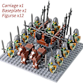 Miniatyrbillede 1 af 5: Middelalderlige riddere mini actionfigurer byggeklodser romersk stridsvogn vogn soldat krigshest mursten legetøj til børn gave Db Set 24