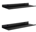 Sort metal væghylde | Sæt med 2 flydende hylder 40 cm [Db]