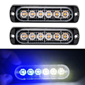 Miniatyrbilde 1 av 5: 2 stk 12-24V LED-stroblys advarselslys Advarsel Nødlys Blinkende lys Forsiktighetslys Bar for bil Tr db White and Blue Light