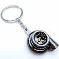 Miniatyrbillede 1 af 5: Bil Metal Nøglering Lyd Turbo Nøgle Almindelig Leje Spindende Model Turbine Turbo Ring Nøgle Turbo Formet-mxbc  [dB} Black