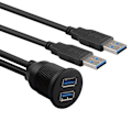 Pikkukuva 4 / 5: Auton upotettava jatkokaapeli USB 3.0 uros - USB 3.0 naaras jatkojohto [DB]