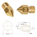 Miniatyrbillede 5 af 5: 22 stk. 0,4 mm Mk8 dyser til 3d-printer