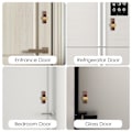Miniatyrbild 4 av 5: Butiksringklocka för dörröppning, magnetisk träklocka gyllene dekorativ entrédörrklocka med mässingsklocka-d [db] Light brown beech