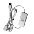Pikkukuva 1 / 5: 2m USB-kaapeli kytkimellä, virransyöttökaapeli USB-tuulettimelle [DB] White 303 switch