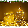 Miniatyrbild 4 av 5: Snöflinga ljusslinga, 6M 40 st LED batteridriven ljusslinga, två-M monokrom [DB]