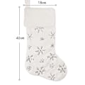 Miniatyrbild 2 av 5: 2-pack Snövita Julstrumpor med Broderade Snöflingor för Hängande Juldekoration [DB] silver