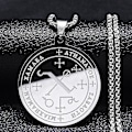 Miniatyrbillede 1 af 4: Syv Ærkeengle Amulet Rustfrit Stål Halskæder Mænd Segl af Salomon Talisman Halskæde Beskyttelse Smykker Krave Hombre_lldxm Db B 50cm BOX SR