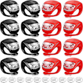 Miniatyrbilde 1 av 5: 16/24 stk. LED Sykkellys, Clip-On Sykkellykter, Front- og Bakre Silikon LED Sykkellyssett, Vanntett Sykkel Frontlykt Baklykt Sikkerhet For [db] 16pcs red and black