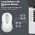 Miniatyrbilde 4 av 5: M650 Trådløs Mus 2.4GHz Bluetooth-kompatibel Doble Moduser Ergonomisk DPI Justerbar Stille Mini [db] White