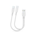 Miniatyrbilde 1 av 5: 2 i 1 USB Dobbel Type C Kabel Splitter Mobiltelefon Lading Kabel Bærbar db White 1m