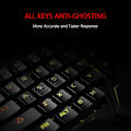 Miniatyrbild 5 av 5: USB Kabelanslutet Gaming Tangentbord Enhands RGB Bakgrundsbelyst Lysande Knappsats [DB]