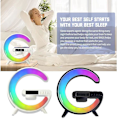 Miniatyrbillede 2 af 5: Smart Intelligent Led Lampe Bluetooth Højttalere Trådløs Oplader Atmosfære Lamper [DB] White