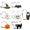 Miniatyrbillede 1 af 5: 7 stk. Halloween-kageformssæt - Kageforme i rustfrit stål