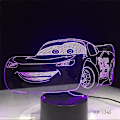 Miniatyrbild 4 av 5: Wekity Pojkar Födelsedagspresent Blixten McQueen Route 66 Din Racingbil 3d 7 Färglampa Visuell Led Nattlampor För Barn Touch Usb Bordslampa [db]
