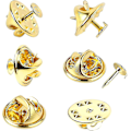 Miniatyrbillede 1 af 4: 120 Par Butterfly Clutch Tie Tacks Nålbag Compatible med 8mm Lange Blanke Pins til Håndværk (sølv) Db Gold