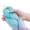 Pikkukuva 5 / 5: 24 tuuman punontahiukset Synteettiset Ombre-kierteet Punontahiukset DIY Jumbo-punos Naisille {DB} 3 24inch
