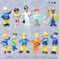 Miniatyrbillede 3 af 3: 12 stk. sjove brandmand Sam actionfigurer legetøj mini figurer dukker dekorationer børn drenge gaver -q [DB]